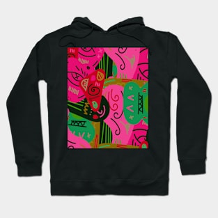 Jungle, abstract ethnic background in vibrant colors Hoodie